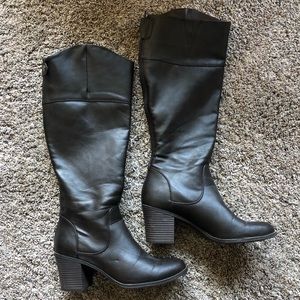 White Mountain Brown Silo Tall Heeled Boots